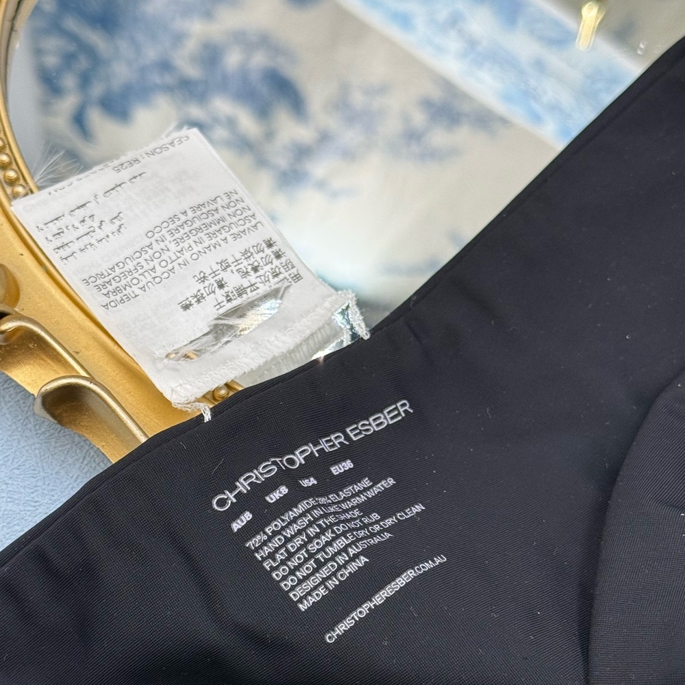 🆕 CHRISTOPHER ESBER 🧿 NWOT U Prong Black Swim Brief, Sz AU 8 US 4 - Picture 11 of 13